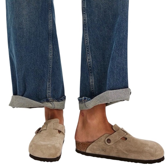 BIRKENSTOCK Taupe Suede Boston Soft Footbed Clog 38 - Picture 9 of 9